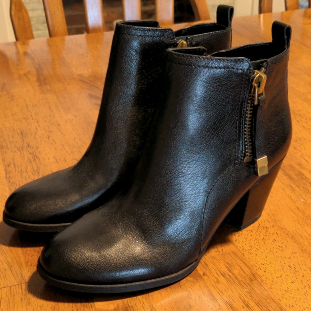 Franco Sarto Black Leather Booties